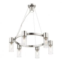Midtown 7 Light Brushed Nickel Chandelier by Livex Lighting -Livex Lighting shop brushed nickel livex lighting chandeliers 50696 91 76 1000