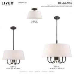 Belclaire 6 Light Brushed Nickel Pendant Chandelier by Livex Lighting -Livex Lighting shop brushed nickel livex lighting chandeliers 50805 91 31 1000