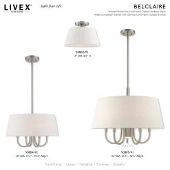 Belclaire 6 Light Brushed Nickel Pendant Chandelier by Livex Lighting -Livex Lighting shop brushed nickel livex lighting chandeliers 50805 91 d4 1000