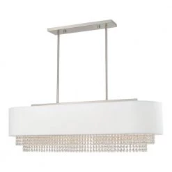 Carlisle 5 Light Brushed Nickel Linear Chandelier by Livex Lighting