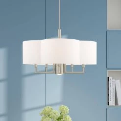 Chelsea 6 Light Brushed Nickel Pendant Chandelier by Livex Lighting -Livex Lighting shop brushed nickel livex lighting chandeliers 51925 91 40 1000