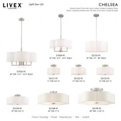 Chelsea 6 Light Brushed Nickel Pendant Chandelier by Livex Lighting -Livex Lighting shop brushed nickel livex lighting chandeliers 51925 91 d4 1000