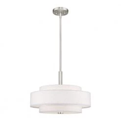 Meridian 4 Light Brushed Nickel Pendant by Livex Lighting