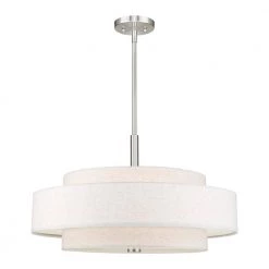 Meridian 5 Light Brushed Nickel Pendant by Livex Lighting