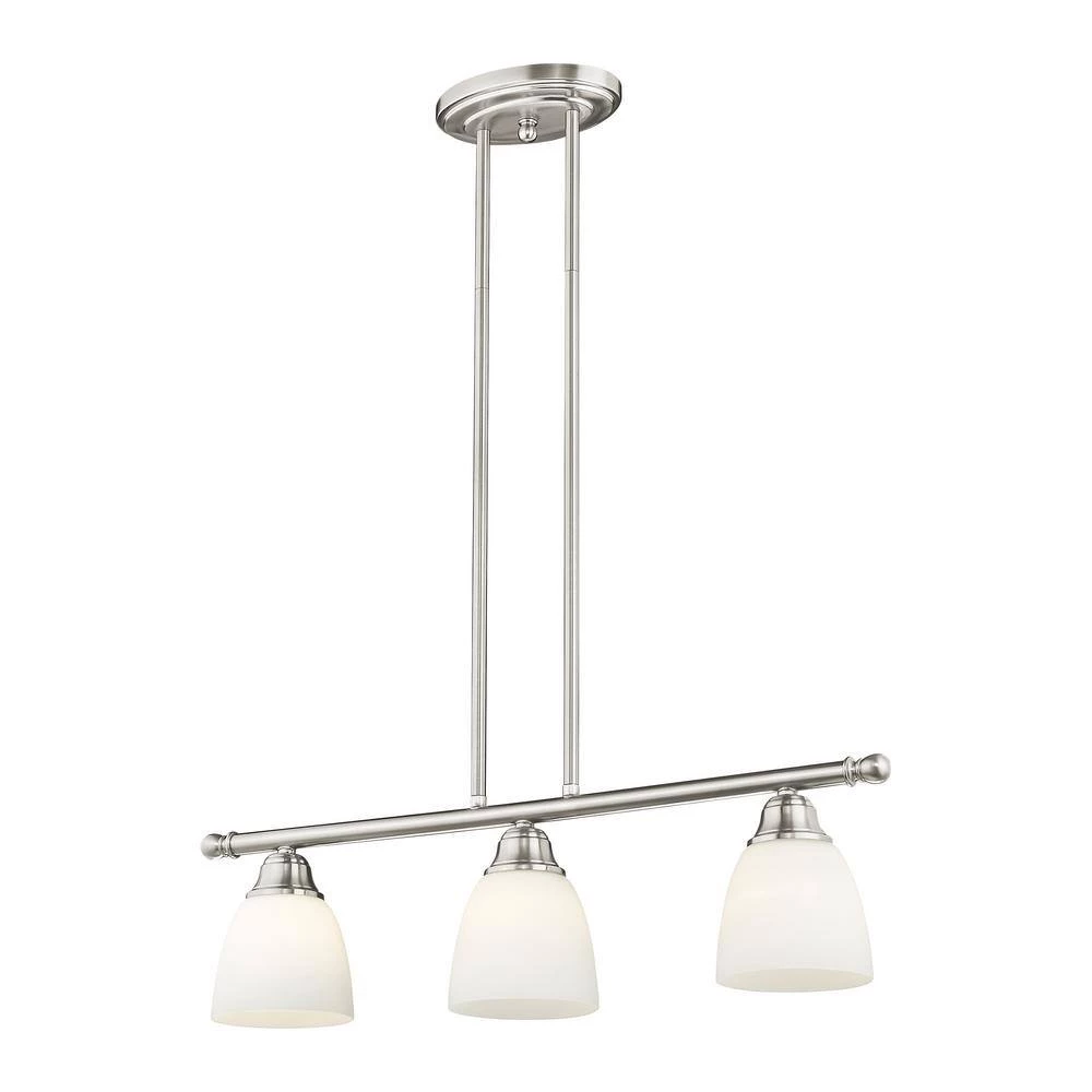 Somerville 3 Light Brushed Nickel Linear Chandelier by Livex Lighting 8 Somerville 3 Light Brushed Nickel Linear Chandelier by Livex Lighting - Image 8