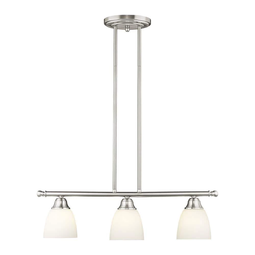 Somerville 3 Light Brushed Nickel Linear Chandelier by Livex Lighting 1 Somerville 3 Light Brushed Nickel Linear Chandelier by Livex Lighting