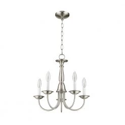 Home Basics 5 Light Brushed Nickel Chandelier by Livex Lighting -Livex Lighting shop brushed nickel livex lighting chandeliers 6030 91 4f 1000