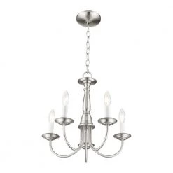 Home Basics 5 Light Brushed Nickel Chandelier by Livex Lighting -Livex Lighting shop brushed nickel livex lighting chandeliers 6030 91 c3 1000