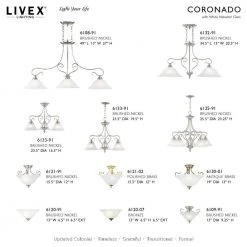 Coronado 3 Light Brushed Nickel Chandelier by Livex Lighting -Livex Lighting shop brushed nickel livex lighting chandeliers 6108 91 d4 1000