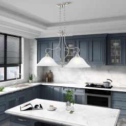 Coronado 2 Light Brushed Nickel Island by Livex Lighting -Livex Lighting shop brushed nickel livex lighting chandeliers 6132 91 40 1000