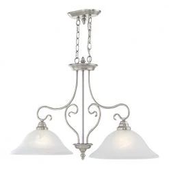 Coronado 2 Light Brushed Nickel Island by Livex Lighting -Livex Lighting shop brushed nickel livex lighting chandeliers 6132 91 4f 1000