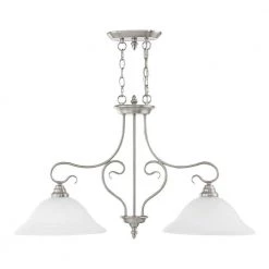 Coronado 2 Light Brushed Nickel Island by Livex Lighting -Livex Lighting shop brushed nickel livex lighting chandeliers 6132 91 c3 1000