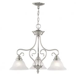 Coronado 3 Light Brushed Nickel Chandelier by Livex Lighting