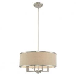 Park Ridge 4 Light Brushed Nickel Pendant Chandelier by Livex Lighting -Livex Lighting shop brushed nickel livex lighting chandeliers 62613 91 4f 1000