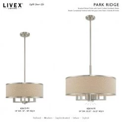 Park Ridge 4 Light Brushed Nickel Pendant Chandelier by Livex Lighting -Livex Lighting shop brushed nickel livex lighting chandeliers 62613 91 d4 1000