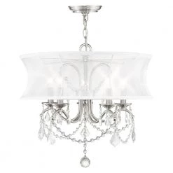 Newcastle 5 Light Brushed Nickel Chandelier by Livex Lighting