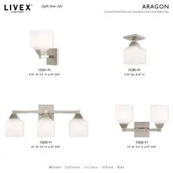 Aragon 1 Light Brushed Nickel Semi Flush Mount by Livex Lighting -Livex Lighting shop brushed nickel livex lighting flush mount lights 10280 91 d4 1000