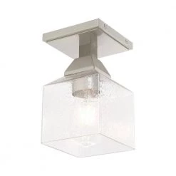 Aragon 1 Light Brushed Nickel Semi Flush Mount by Livex Lighting -Livex Lighting shop brushed nickel livex lighting flush mount lights 10380 91 4f 1000