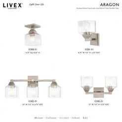 Aragon 1 Light Brushed Nickel Semi Flush Mount by Livex Lighting -Livex Lighting shop brushed nickel livex lighting flush mount lights 10380 91 d4 1000
