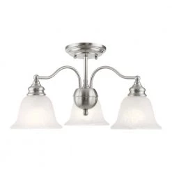 Essex 3 Light brushed nickel Chandelier by Livex Lighting -Livex Lighting shop brushed nickel livex lighting flush mount lights 1343 91 44 1000