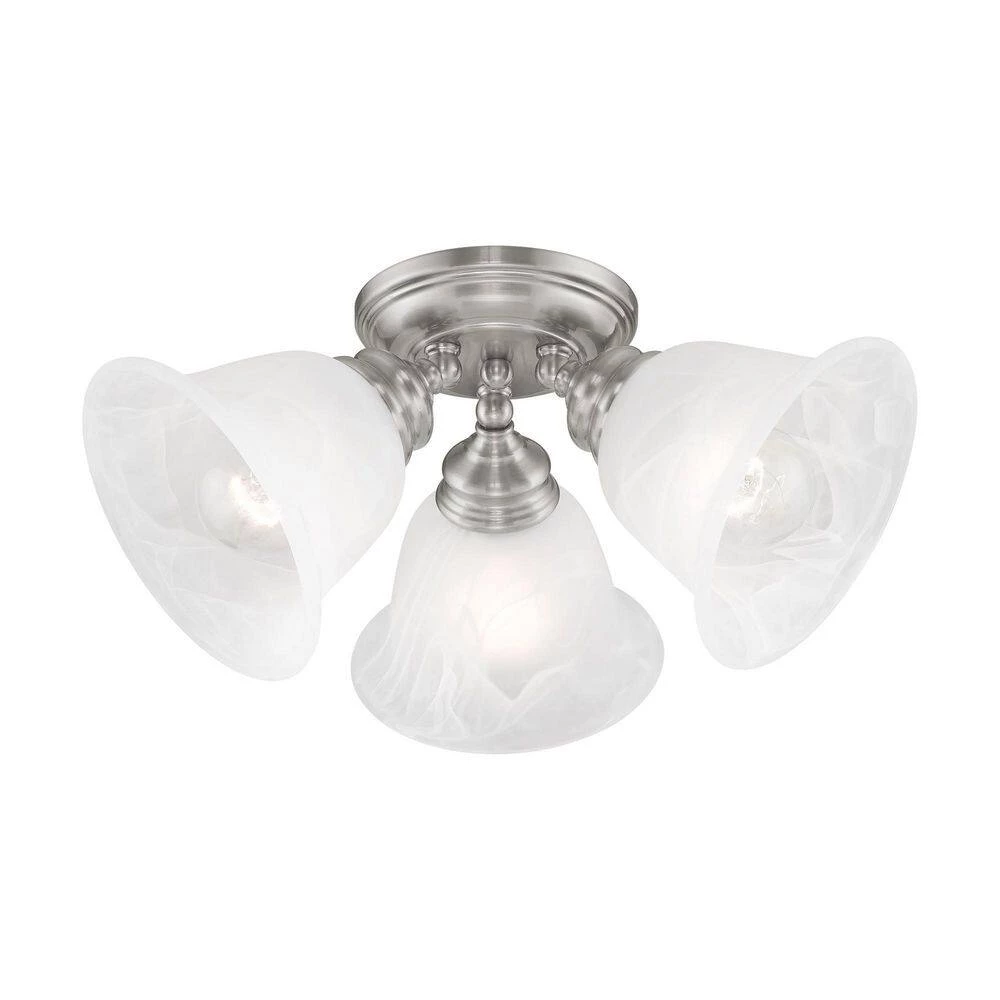 Essex 3 Light Brushed Nickel Flush Mount by Livex Lighting 9 Essex 3 Light Brushed Nickel Flush Mount by Livex Lighting - Image 9