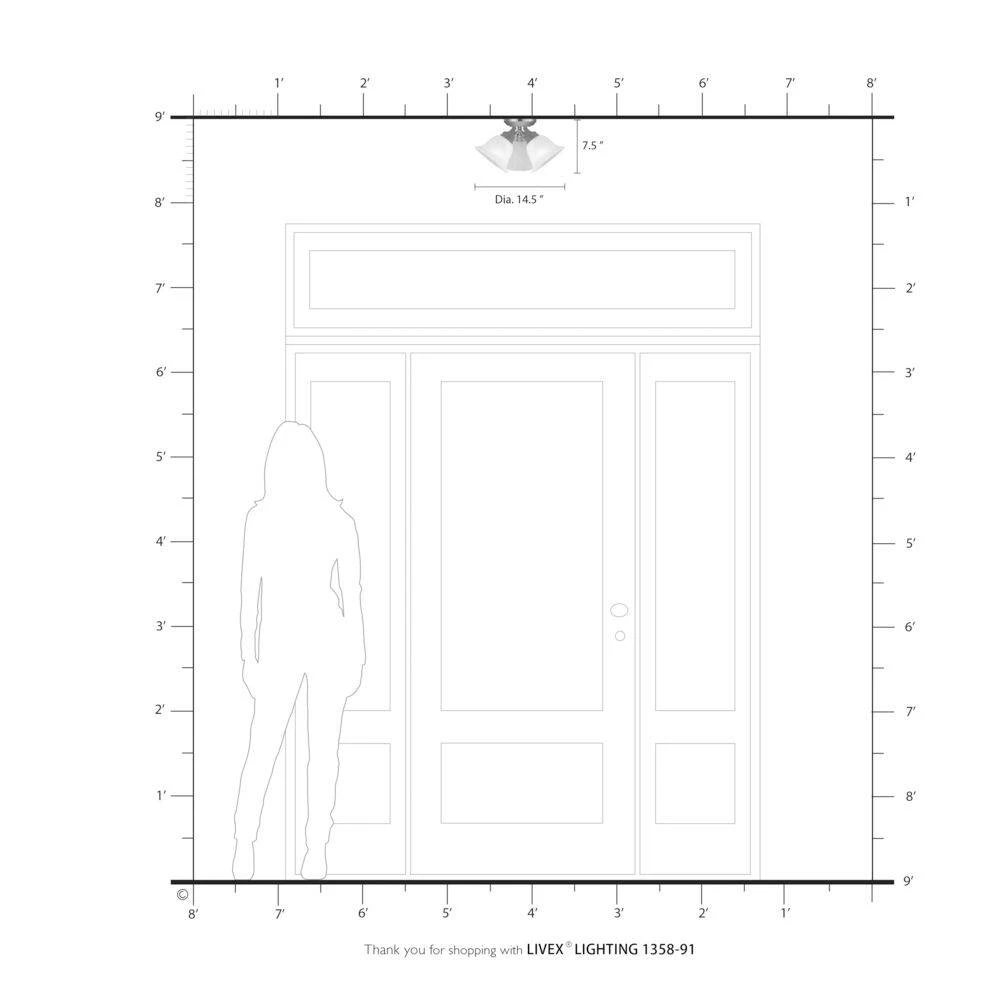 Essex 3 Light Brushed Nickel Flush Mount by Livex Lighting 7 Essex 3 Light Brushed Nickel Flush Mount by Livex Lighting - Image 7