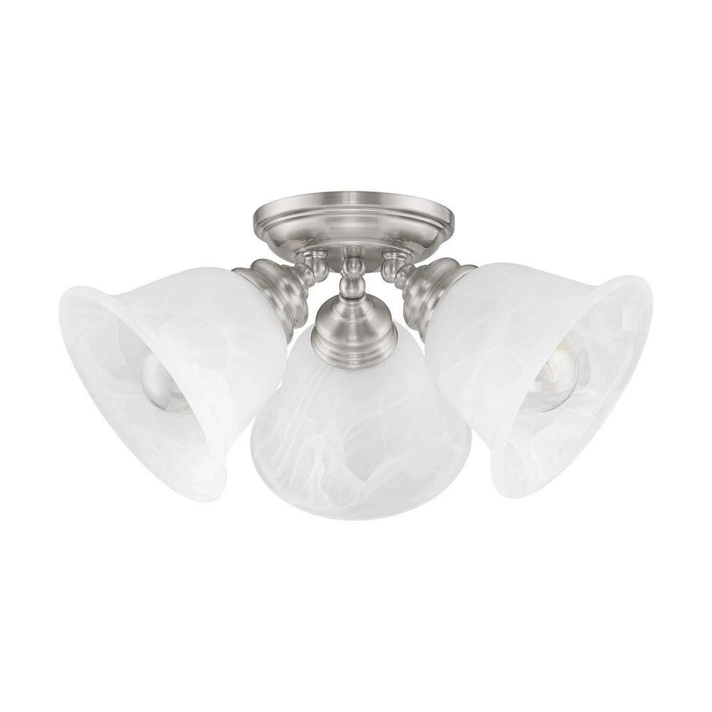Essex 3 Light Brushed Nickel Flush Mount by Livex Lighting 8 Essex 3 Light Brushed Nickel Flush Mount by Livex Lighting - Image 8