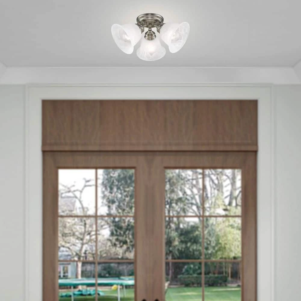 Essex 3 Light Brushed Nickel Flush Mount by Livex Lighting 2 Essex 3 Light Brushed Nickel Flush Mount by Livex Lighting - Image 2