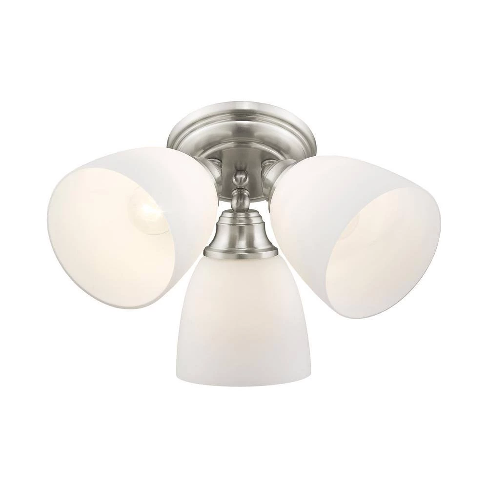Somerville 3 Light Brushed Nickel Flush Mount by Livex Lighting 9 Somerville 3 Light Brushed Nickel Flush Mount by Livex Lighting - Image 9