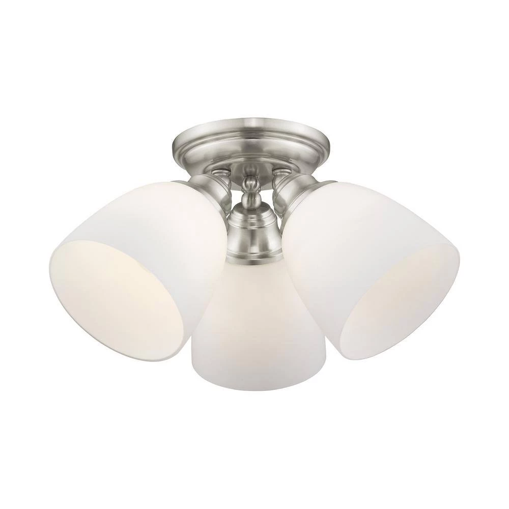 Somerville 3 Light Brushed Nickel Flush Mount by Livex Lighting 8 Somerville 3 Light Brushed Nickel Flush Mount by Livex Lighting - Image 8