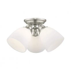 Somerville 3 Light Brushed Nickel Flush Mount by Livex Lighting
