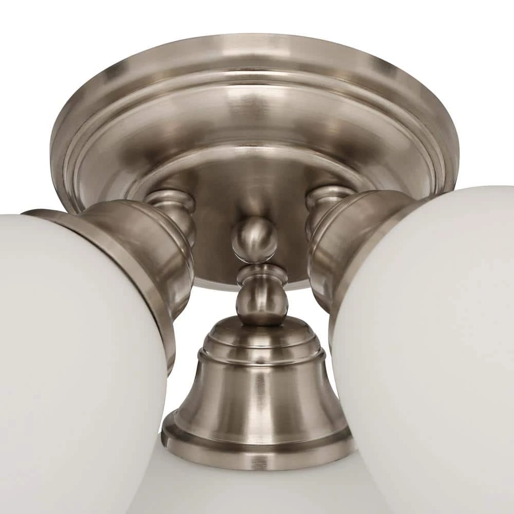 Somerville 3 Light Brushed Nickel Flush Mount by Livex Lighting 4 Somerville 3 Light Brushed Nickel Flush Mount by Livex Lighting - Image 4