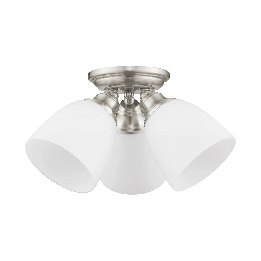 Somerville 3 Light Brushed Nickel Flush Mount by Livex Lighting 7 Somerville 3 Light Brushed Nickel Flush Mount by Livex Lighting - Image 7