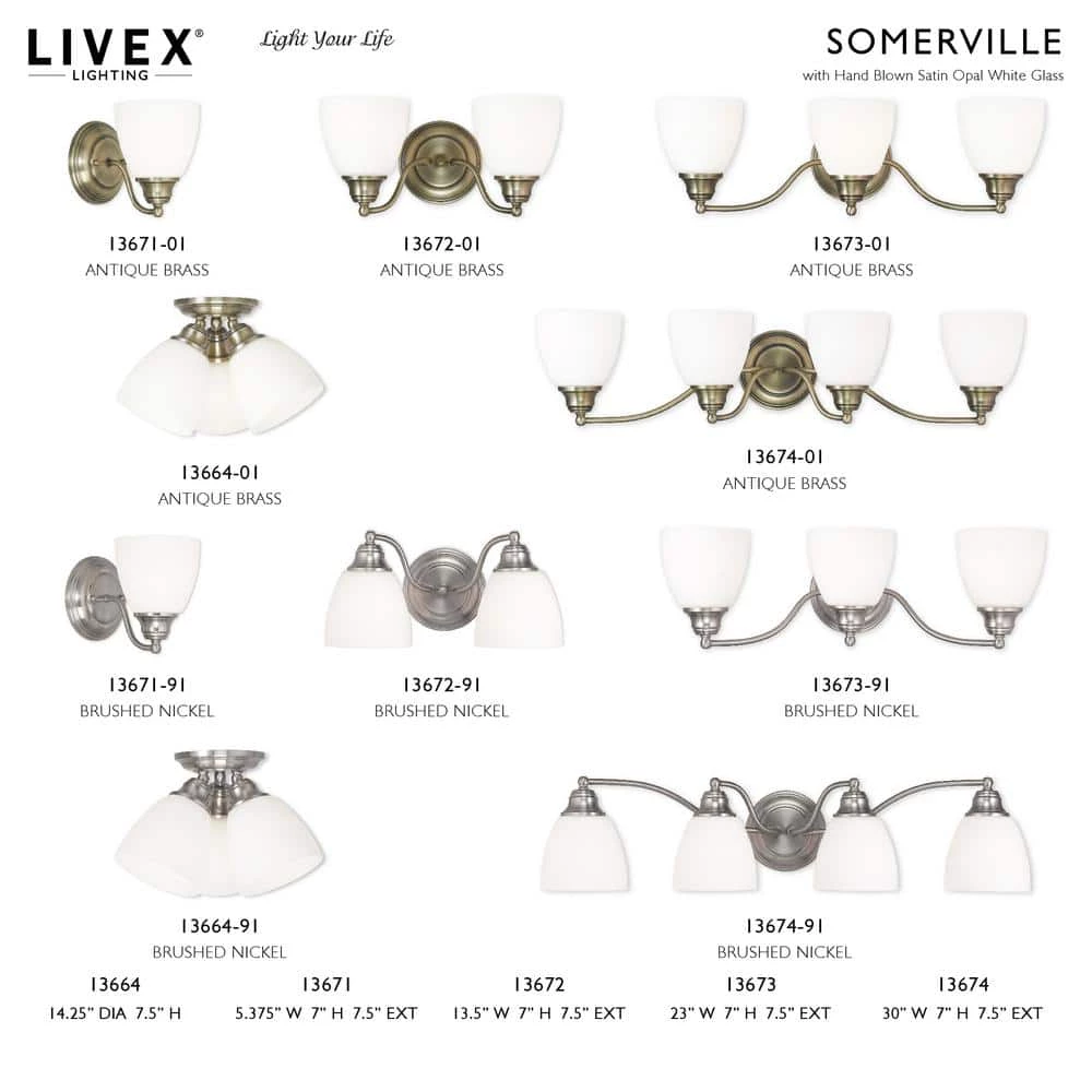 Somerville 3 Light Brushed Nickel Flush Mount by Livex Lighting 10 Somerville 3 Light Brushed Nickel Flush Mount by Livex Lighting - Image 10