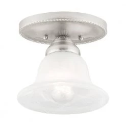 Edgemont 1 Light Brushed Nickel Semi Flush Mount by Livex Lighting -Livex Lighting shop brushed nickel livex lighting flush mount lights 1530 91 1f 1000