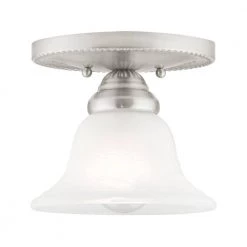 Edgemont 1 Light Brushed Nickel Semi Flush Mount by Livex Lighting -Livex Lighting shop brushed nickel livex lighting flush mount lights 1530 91 4f 1000