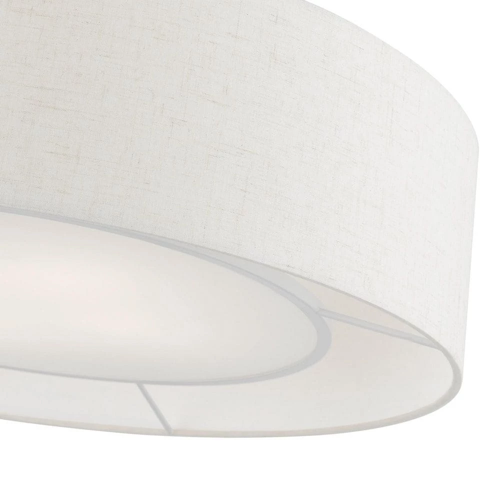 Ellsworth 21 in. 4-Light Brushed Nickel Semi-Flush Mount with Oatmeal Shade by Livex Lighting 7 Ellsworth 21 in. 4-Light Brushed Nickel Semi-Flush Mount with Oatmeal Shade by Livex Lighting - Image 7