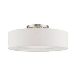 Ellsworth 21 in. 4-Light Brushed Nickel Semi-Flush Mount with Oatmeal Shade by Livex Lighting 13 Ellsworth 21 in. 4-Light Brushed Nickel Semi-Flush Mount with Oatmeal Shade by Livex Lighting -Livex Lighting shop brushed nickel livex lighting flush mount lights 40144 91 c3 1000