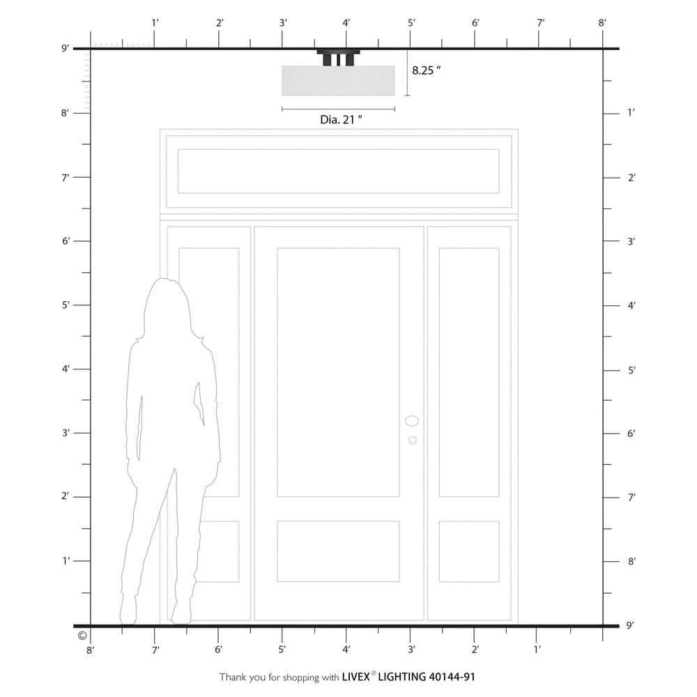Ellsworth 21 in. 4-Light Brushed Nickel Semi-Flush Mount with Oatmeal Shade by Livex Lighting 10 Ellsworth 21 in. 4-Light Brushed Nickel Semi-Flush Mount with Oatmeal Shade by Livex Lighting - Image 10