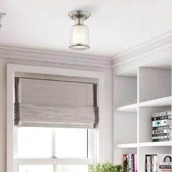 Middlebush 1 Light Brushed Nickel Semi Flush Mount by Livex Lighting -Livex Lighting shop brushed nickel livex lighting flush mount lights 40200 91 1d 1000