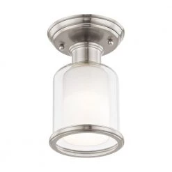 Middlebush 1 Light Brushed Nickel Semi Flush Mount by Livex Lighting -Livex Lighting shop brushed nickel livex lighting flush mount lights 40200 91 1f 1000