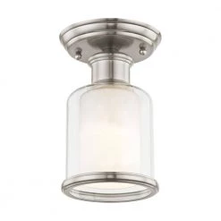 Middlebush 1 Light Brushed Nickel Semi Flush Mount by Livex Lighting -Livex Lighting shop brushed nickel livex lighting flush mount lights 40200 91 4f 1000