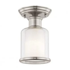 Middlebush 1 Light Brushed Nickel Semi Flush Mount by Livex Lighting