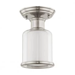 Middlebush 1 Light Brushed Nickel Semi Flush Mount by Livex Lighting -Livex Lighting shop brushed nickel livex lighting flush mount lights 40200 91 c3 1000