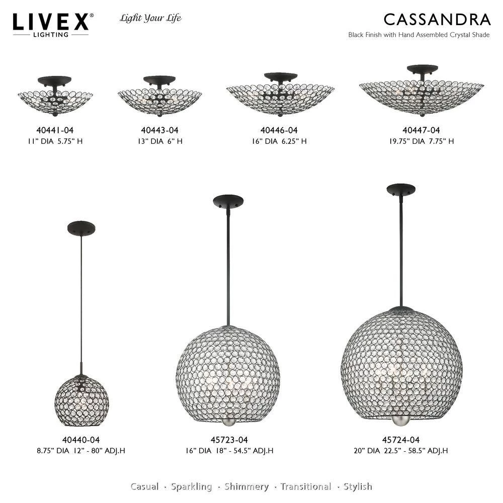 Cassandra 2 Light Brushed Nickel Semi Flush Mount by Livex Lighting 12 Cassandra 2 Light Brushed Nickel Semi Flush Mount by Livex Lighting - Image 12