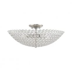 Cassandra 4 Light Brushed Nickel Semi Flush Mount by Livex Lighting