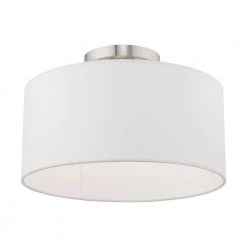 Clark 1 Light Brushed Nickel Semi Flush Mount by Livex Lighting -Livex Lighting shop brushed nickel livex lighting flush mount lights 41097 91 4f 1000