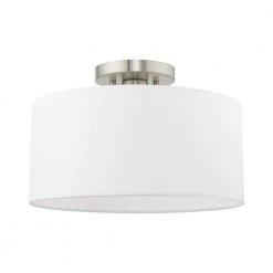 Clark 1 Light Brushed Nickel Semi Flush Mount by Livex Lighting -Livex Lighting shop brushed nickel livex lighting flush mount lights 41097 91 c3 1000