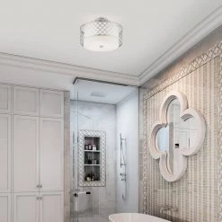 Arabesque 15.25 in. 3-Light Brushed Nickel Semi-Flush Mount Light by Livex Lighting -Livex Lighting shop brushed nickel livex lighting flush mount lights 41108 91 1d 1000