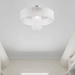 Alexis 1 Light Brushed Nickel Semi Flush Mount by Livex Lighting -Livex Lighting shop brushed nickel livex lighting flush mount lights 41147 91 1d 1000